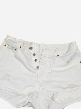 Levi's Premium White Women's Distressed Denim Jean Shorts Size 30